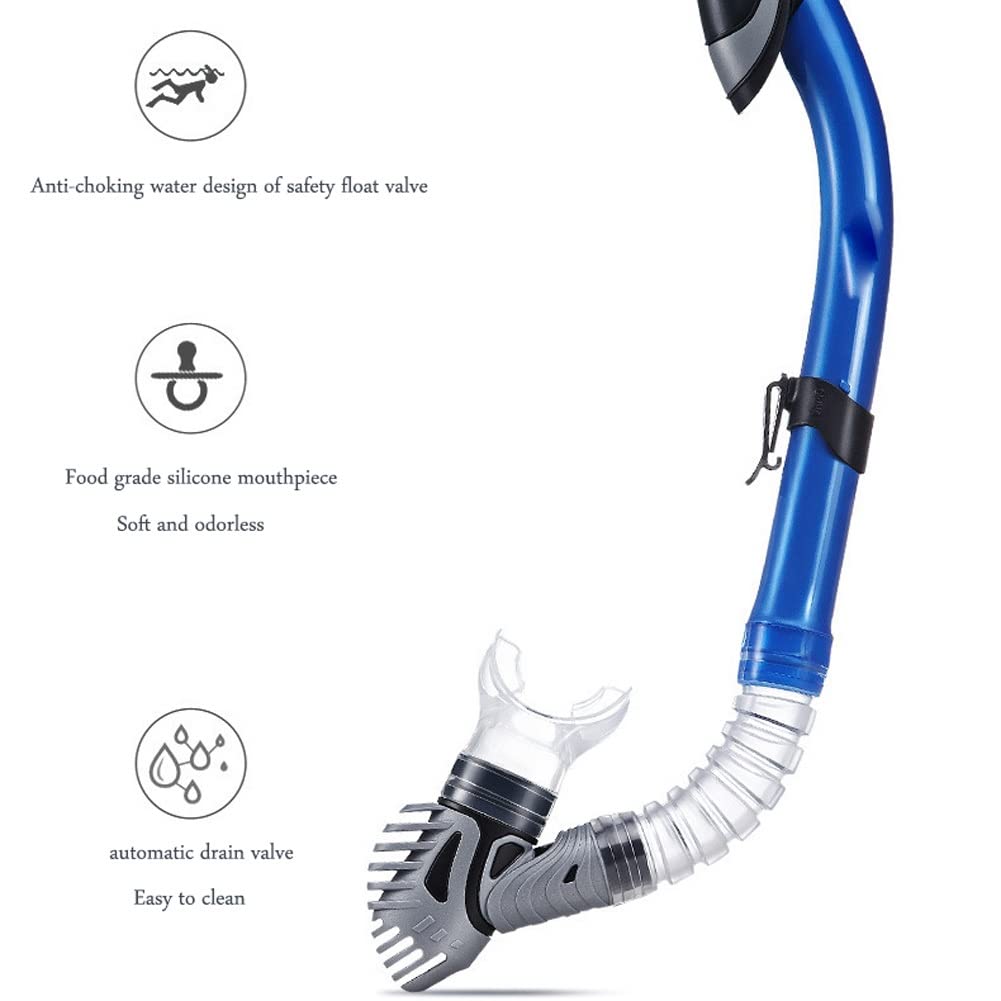 Gafas de buceo Gafas de buceo panorámicas de campo amplio Máscara de buceo antivaho Juego de snorkel Gafas de buceo profesionales para adultos Tubo de snorkel completamente seco Aletas largas Ale