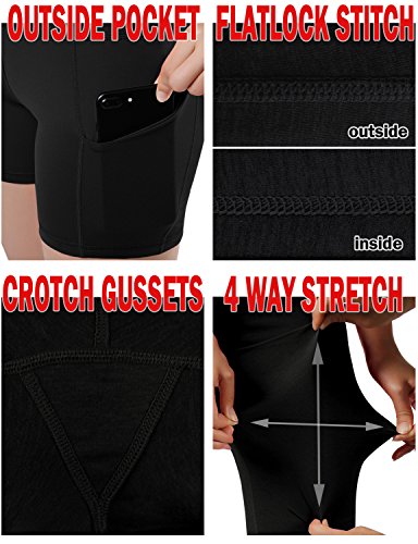image for ODODOS High Waist Out Pocket Yoga Short Tummy Control Workout Running 