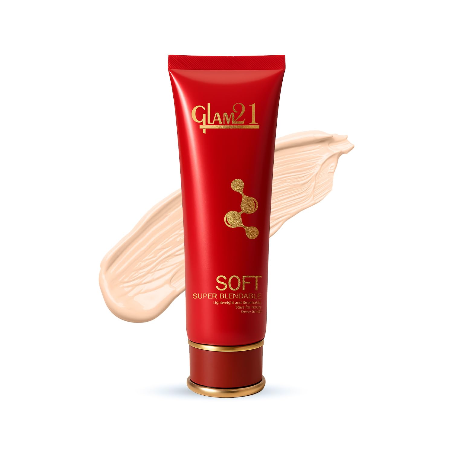 Glam21 Blendable Tube Foundation | Hides Skin Imperfections, Dark Spots, Fine lines | Lightweight | Suitable for All | 6 Shades Match Indian Skin Tones | 70gm | 01-Light Natural