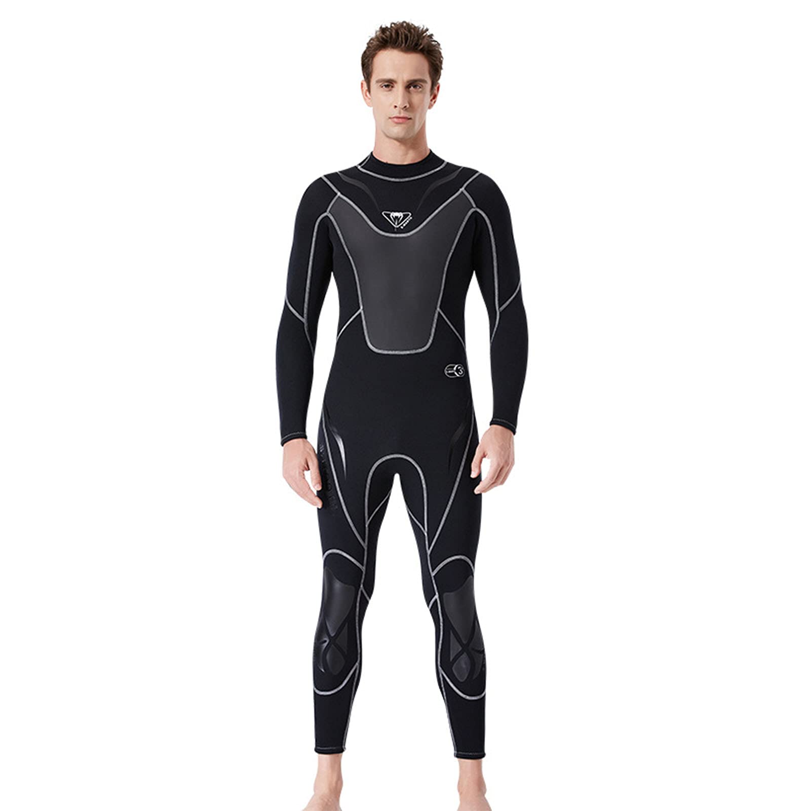 Kombinezony piankowe, 3 mm neoprenowe męskie termiczne z długim rękawem jednoczęściowe nurkowanie, sporty wodne kombinezon surfingowy do snorkelingu, surfingu, nurkowania, pływania