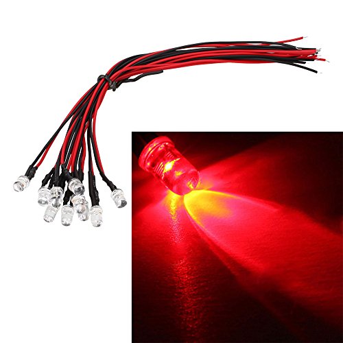 Preisvergleich Produktbild Gladle 10PCS ultra helles 12v vorverdrahtete LED-Dioden Licht (Gelb)