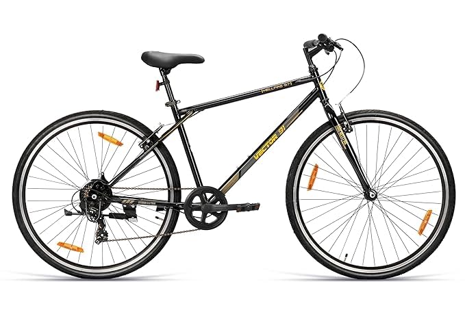 Ninety one Hellfire 700C Hybrid Multi Speed Cycle in 7 Speed S himano Gears with Extra Slim Tyres in Carbon Steel Frame for Age Group 13+-image-11