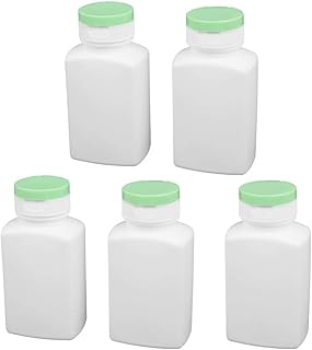 Aexit 150ml HDPE gauge Plastic Rectangle Shaped Laboratory Experiment Bottle White 5pcs