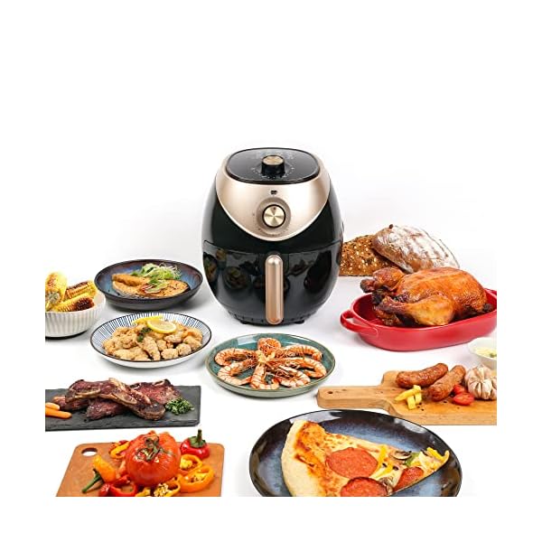 Healthy choice 3.5 Litre Air Fryer Temperature 80°C 200°C 1500 Watts Black with Gold trim