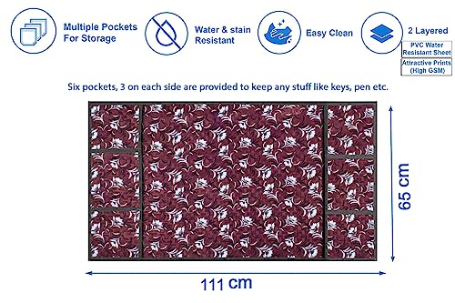 Image of Stylista Refridgerator top Cover Suitable for Samsung RT28C3452S8 /HL, 236 Liter Fridge, Dimension (WXD) 65x111 CM, Floral Pattern Magenta