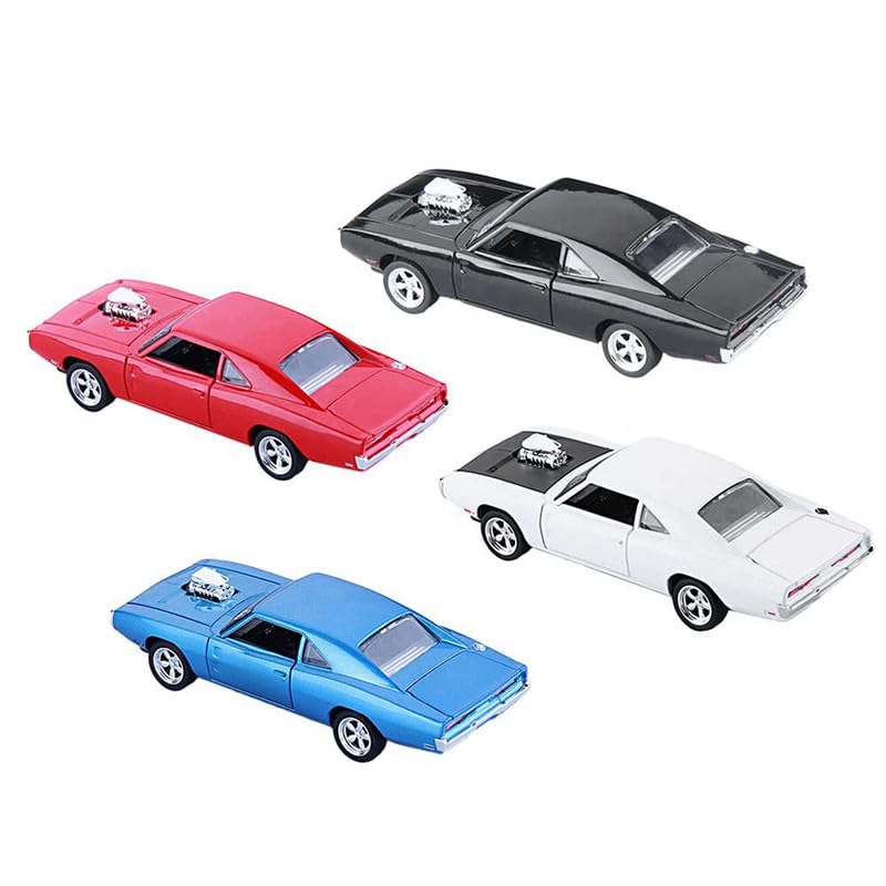 Image of Kids Model 1:32 FF8 Die Cast Metal Car Pull Back Action Opening Doors with Realistic Engine Sound Lights Toy Car Gift for Boys - Red