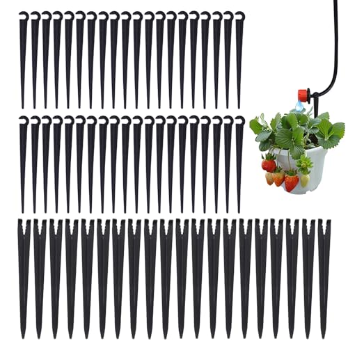 DHWEKU 60 Pcs Support Tuyau Arrosage en PE Piquet de Fixation au Sol Porte Tuyau Arrosage de Φ de 7mm Accroche Tuyau Arrosage Piquet Goutte à Goutte Crochet...