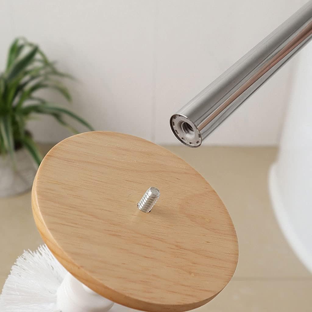 Toilet Brush Resin Toilet Brush, Long Handle Holder and Base Toilet Brush, Simple Design Toilet Brush, Bathroom Toilet Brush Set Toilet Bowl Brush (Blanc)