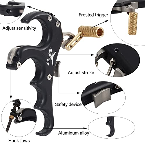 Fenjaner Archery Compound Bow Release Aid Archery Release Bow Thumb Release For Compound Bow Outdoor Shooting Accessories (Black) #TOP1