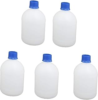 New Lon0167 5pcs 1000ml Featured Blue Cover White reliable efficacy Plastic Screw Lid Sample Reagent Bottle w Seal Lip(id:089 2f 6a dd6)