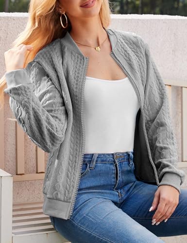 Image of WROLEM Zip Up Sweatshirts for Women Casual Outfits Cardigan Outerwear Trendy Winter Jackets Coat