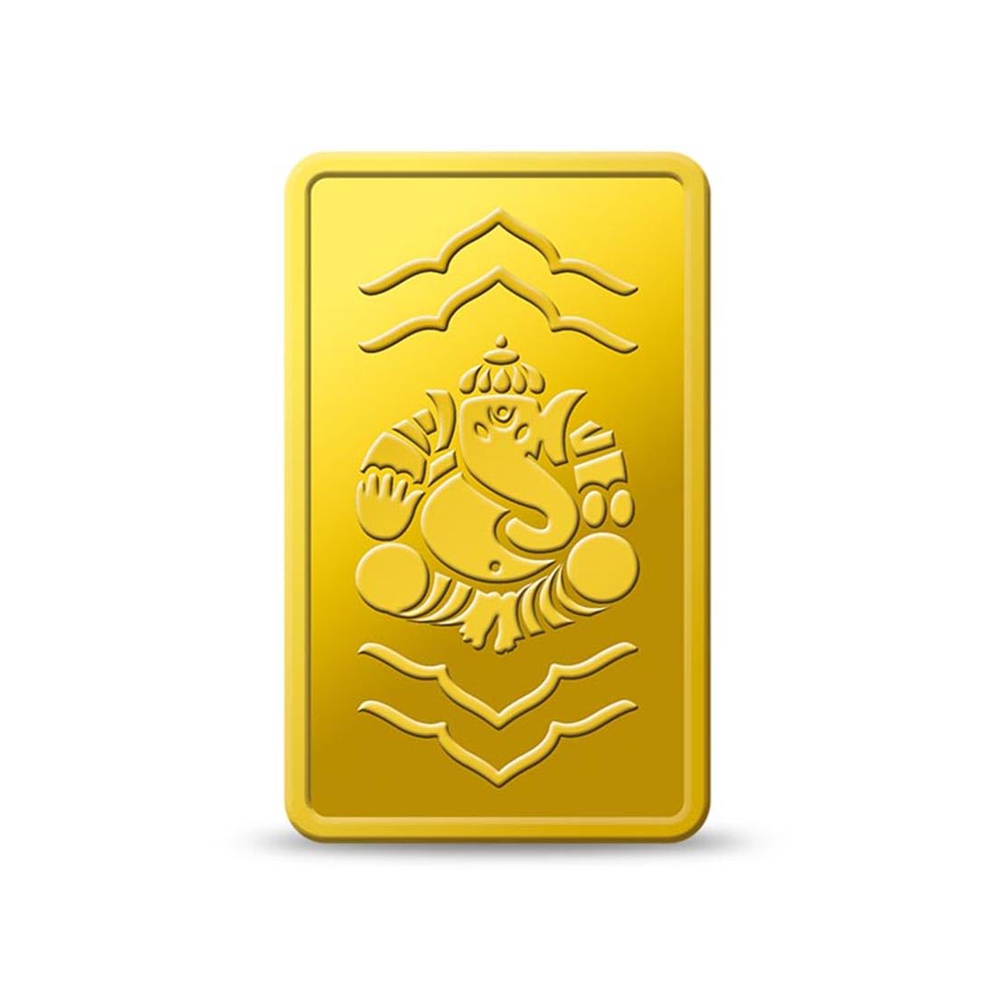 24k (999.9) Lord Ganesh 1 gm Yellow Gold Bar