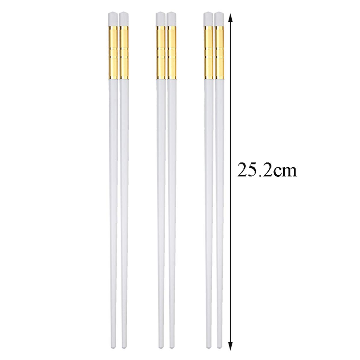 Lot de 10 Paires de Baguettes en Porcelaine Blanche, Baguettes Chinoises en Porcelaine Tendre, Baguettes en céramique réutilisables, lavables au Lave-Vaisselle, Baguettes