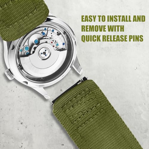 Image of Ritche Christmas Gift Nylon Sport Watch Band for men women Quick Release 20MM 22MM Replacement Watch Strap Compatible with Timex Expedition watch Black /Navy Blue /Crimson Red /Pumpkin Orange /Army Green, White Elephant Gifts, Stocking Stuffers For Men