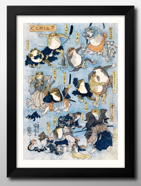 特別価格★【版画（額縁なし）】碧眼のギロ（カエル　絵画） 特別価格☆【版画（額縁なし）】碧眼のギロ（カエル 絵画）