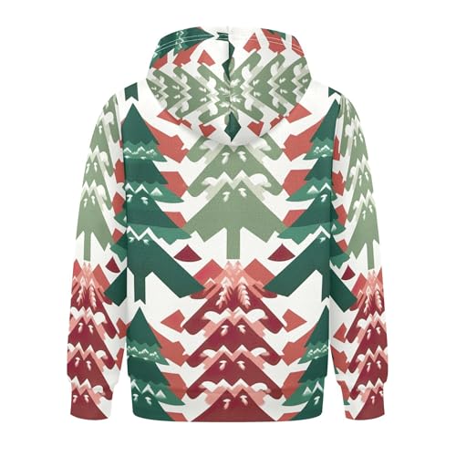 Kids Hoodies Sweaters Christmas Xmas Trees Hooded Sweatshirts with Big Pockets for Boys Girls B04003172