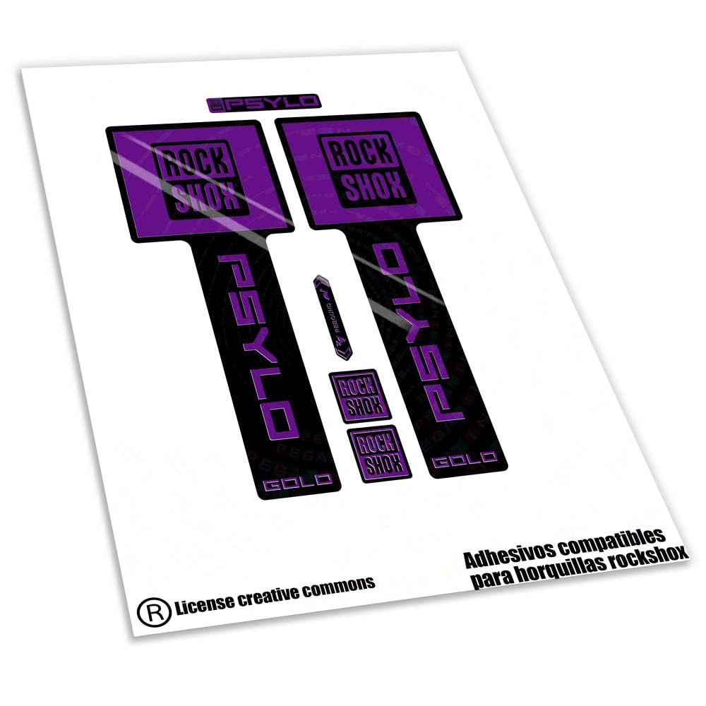REF:VP651 Stickers compatible with fork ROCK-SHOX PSYLO GOLD 2025 MTB, stickers, stickers, stickers, vinyls for mountain bikes. (Purple)