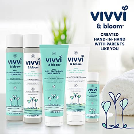 Vivvi & Bloom Gentle 2-In-1 Baby Scalp & Body Massage Oil, For Massage To Remove Dry Flakes On Scalp, 4 Fl. Oz With Vivvi & Bloom Gentle 2-In-1 Baby Wash & Shampoo Cleansing Gel, 10 Fl. Oz #TOP7