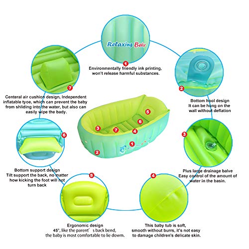 image for relaxing baby Thickened Inflatable Baby Bathtub, Anti- Slip Toddler Ba