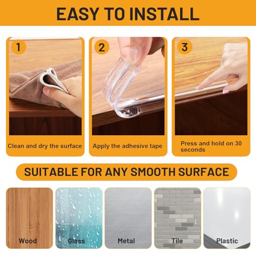 Image of Baby Proofing Clear Edge Protector Strip, 6.6FT Furniture Corner Guard & Edge Safety Bumpers,Soft Corner Protectors with Strong Adhesion