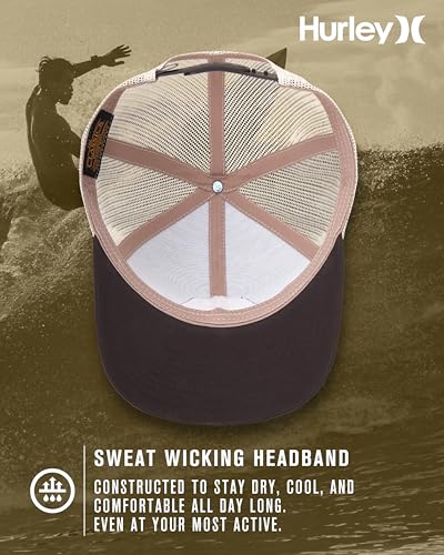 Image of Hurley Mens Hat Beach Break Trucker Water Resistant Baseball Cap | Durable Nylon Ripstop Withstands Sun, Salt and Surf, Adjustable Closure Delivers a Custom Fit for Waves or Streets