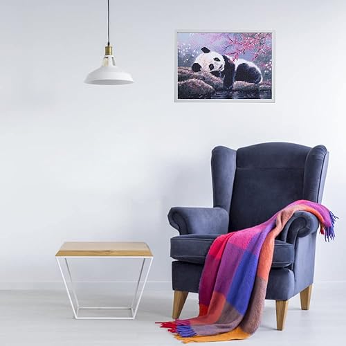 Miniatura 6 de Koikify Kits de pintura de diamantes para adultos, lindo panda 5D, kit de pintura de diamante redondo de taladro completo, manualidades perfectas