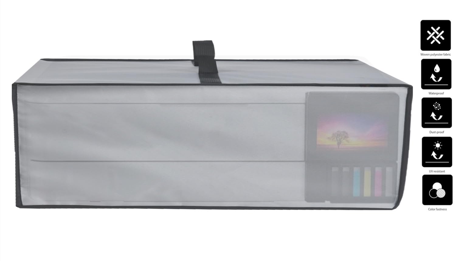 Heavy Duty Waterproof Double Layers Printer Dust Cover for Epson Photo ET-8550 Wireless Wide-Format All-in-One Supertank Printer (Silver Grey)