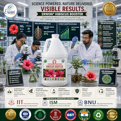 Image of Erwon Hibiscus Booster, Premium Essential Powerful Liquid Fertilizer for the Best Growth of Hibiscus Plants with Flowering Nutrients and Charged Micro-organism (500 ml)