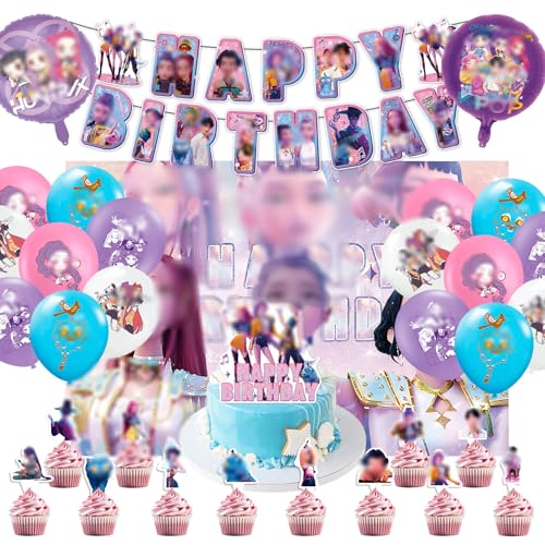Lot de 33 décorations d'anniversaire Demon - Ballons gonflables - Bannière pour décoration de fête d'anniversaire