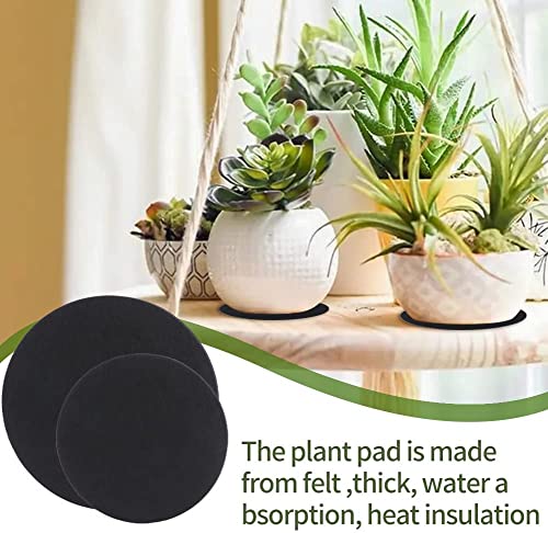 Image of GREENSHEEP Plant Pot Coaster Mat - Reversible Waterproof Round Absorbent Felt Fabric Plant Pad for Gardening Indoor and Outdoor Pots 4 /6 /8 /10 Inch (Black, 20 Pieces)