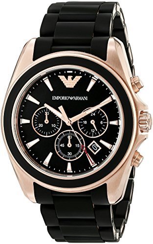 �G���|���I�A���}�[�j Men's AR6066 Sportivo Rose Gold-Tone �X�e�����X�X�`�[�� Watch with Black ���o�[�o���h [�C�O���K�i] [���s�A���i]