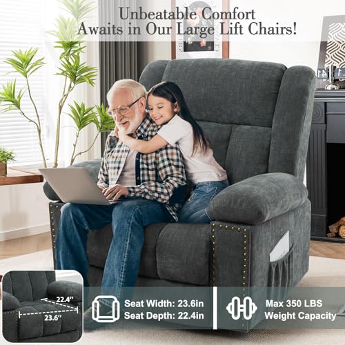 Sillón Chenille reclinable con soporte eléctrico beige miniatura 3