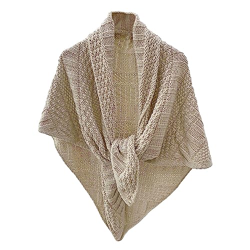 G-LIKE Damen Dreieckschal Schultertuch Umhang – Frühling Herbst Winter Gestrickt Warm Dekorativ Umschlagtuch Schal Halstuch Kopftuch Dreieckstuch für Frauen Mädchen -...