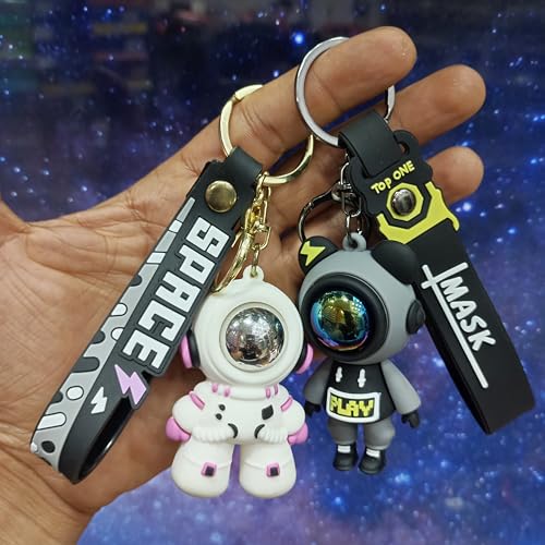 Image of Cute Cartoon Character Silicone 3D Key Chain with Strap Charm & Metal Hook, Merchandise Key Rings Gift for Kids Girls Boys Men & Women