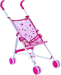 Carrinho De Boneca Rosa Infantil Dobrável Menina Castela