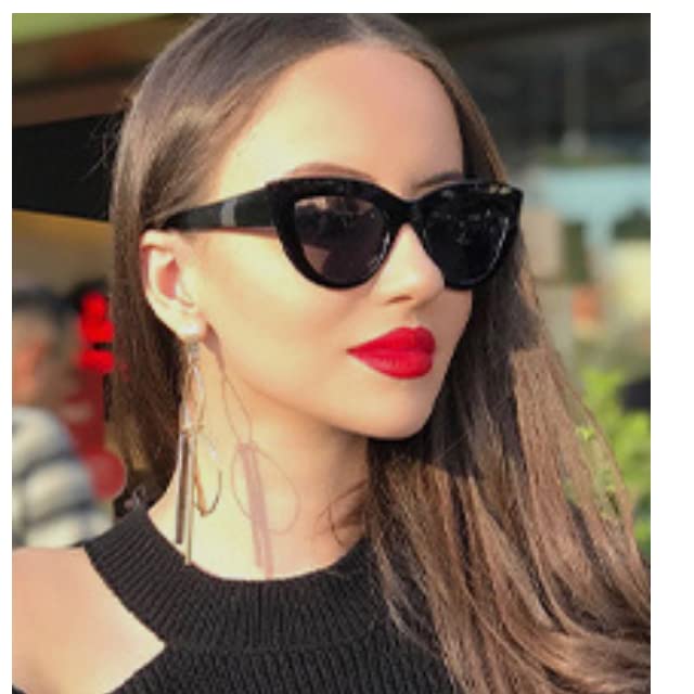 Cateye Sunglasses for Women, Retro, Vintage, UV400, Black Frame, Smoke Lens3