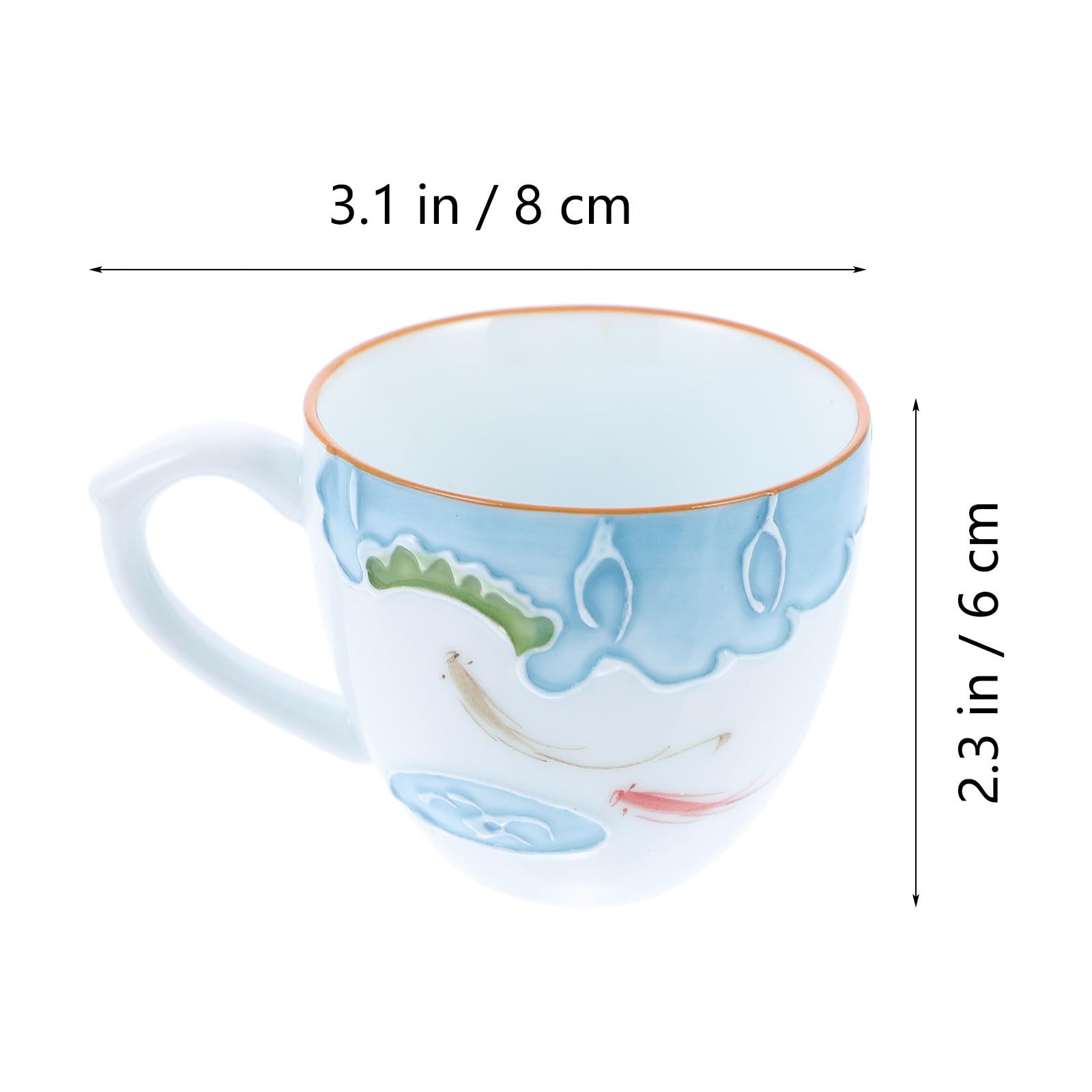 Set 6 Tazze da Tè in Resistente al Calore Design Retro e Unico Tazze per Riunioni di Tè