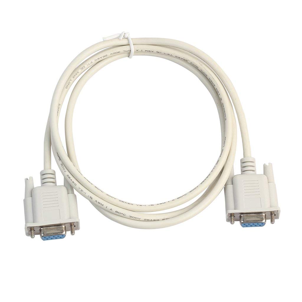 Serial RS232 Female to Female Null Modem Cable DB9 FTA Direct Connection 9 Pin, 1.5M - White