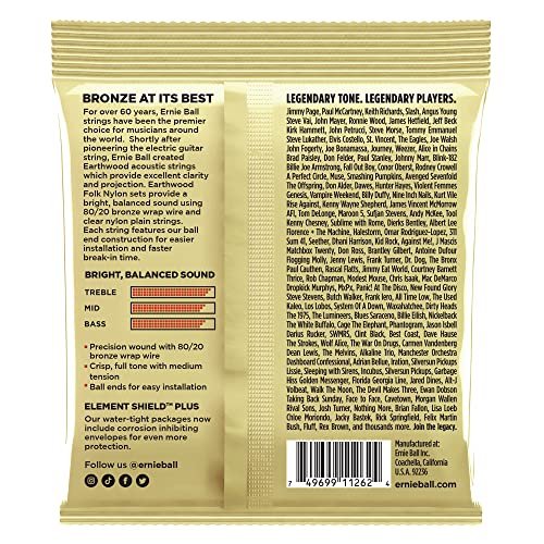 Ernie Ball Classical Guitars Strings, Clear and Gold, Ball End, Clear & Gold, 3-Pack - Image 2