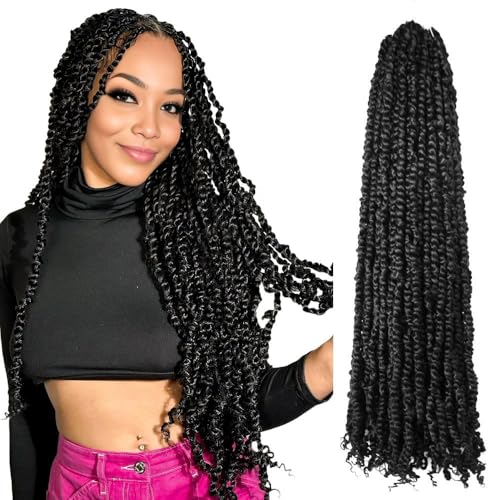 WUDAS Pre-twisted Passion Twist Crochet Hair for Black Women 22 Inch 2#