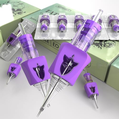Image of Wormhole Tattoo Needles Rocket 20PCS Tattoo Cartridge Needles 7RL Needle Cartridge Round Liner Disposable Finger Ledge Cartridges Compatible with Tattoo Gun Tattoo Machine Tattoo Supplies 1007RL