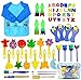 SPECOOL 56 Pcs Kits de Pinceles de Esponja, niños Gouache Craft Pinceles y Delantal Herramientas de Pintura, Acuarelas niños, Niños Pintura Temprana Artes DIY Artesanías