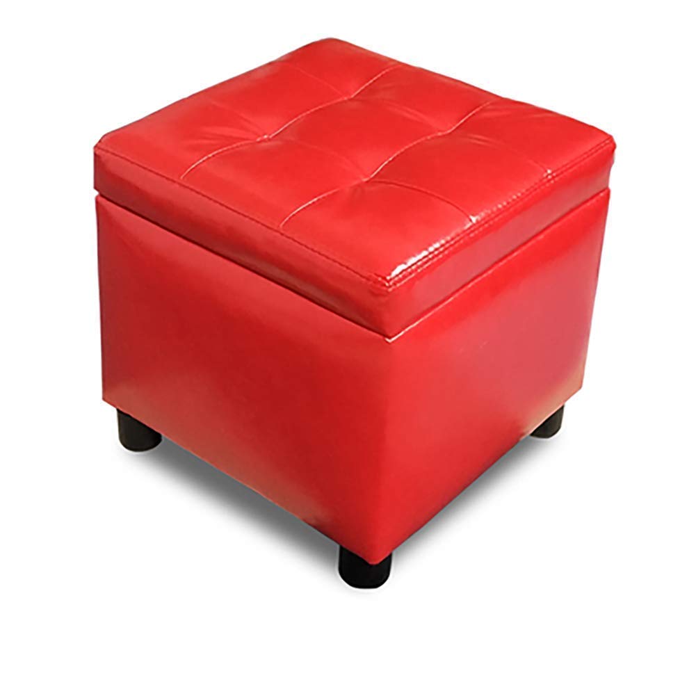 Boîtes de rangement cube repose-pieds et pouf tabouret en cuir de salon