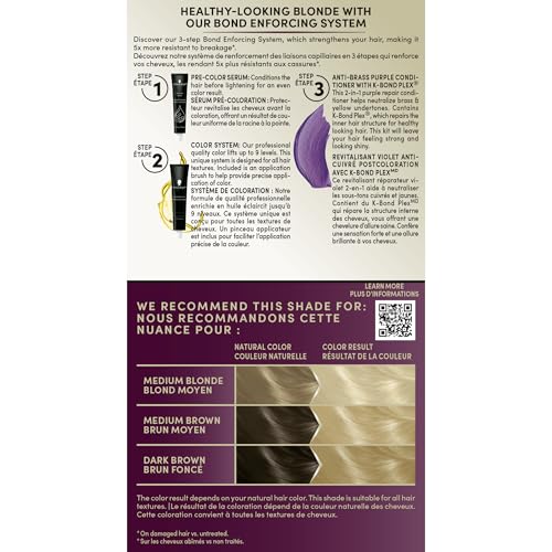 Schwarzkopf 00017000349862 Keratin Blonde Hair Dye Platinum Blonde 001, Ultra Lightening Kit, 1 Application - Hair Bleach Enriched thumb #3