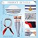 BOARDFEB 3 Pcs Yacht Sailor Costume Set, Sailor Cap Scarf Stockings Yacht Captain Hat Boat Costume for Women Captains Dressing Up Party Halloween Party