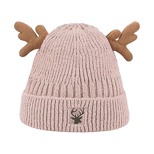Chapeau chaud en tricot bonnet hiver bois de renne femme adulte