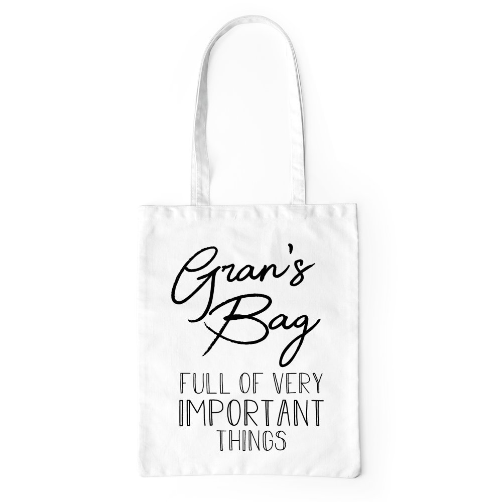 Gran's Bag Tote Bag One Size White Funny Cool Grandma Gift Idea Shopping Beach Canvas