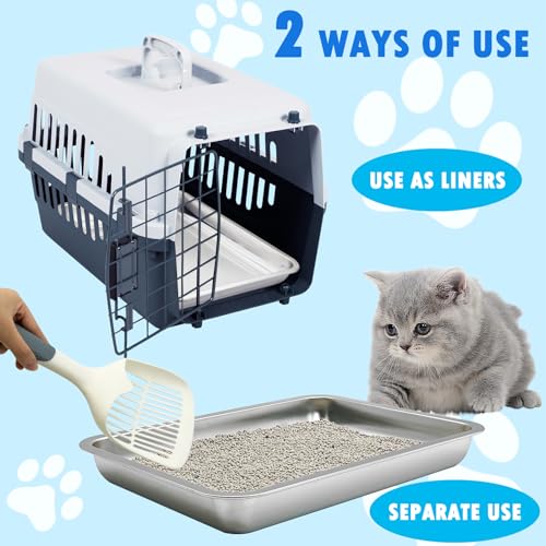 Arenero para gatos 4 pzas acero inoxidable 15.7x11.8x1.9 pulg miniatura 4