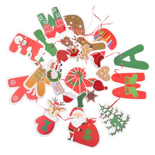 OFFSCH Banderines Navideños Colgantes y Palillos para Tartas Adornos Festivos