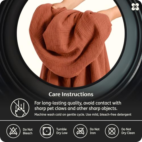 Image of Bedsure PureWoven 100% Cotton Muslin Duvet Cover King Gauze Bedding Set